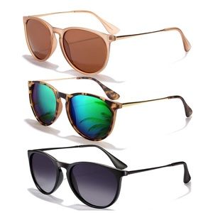 Set of 3 Womens Sunglasses Polarized Retro Classic
